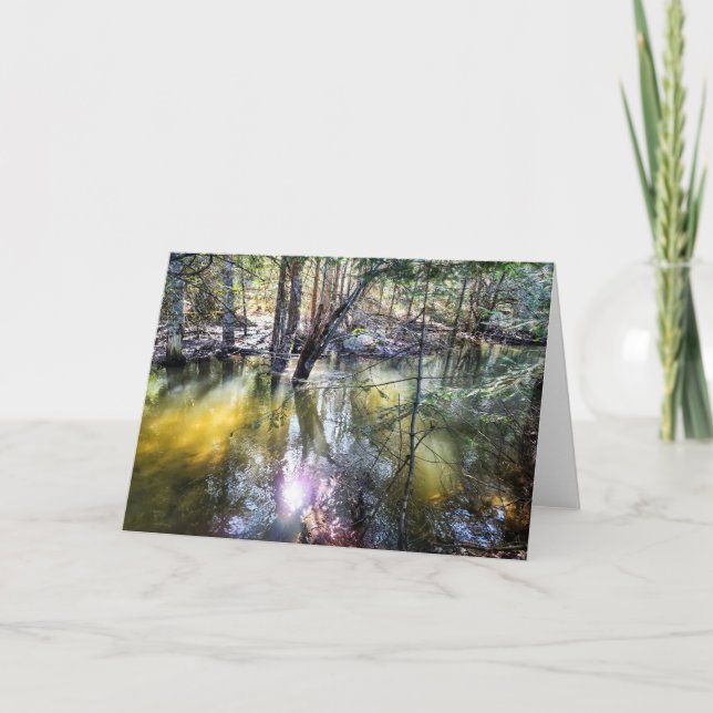 7"x5" Faltkarte | Ein Spaziergang an der Bucht Karte (Vorderseite)