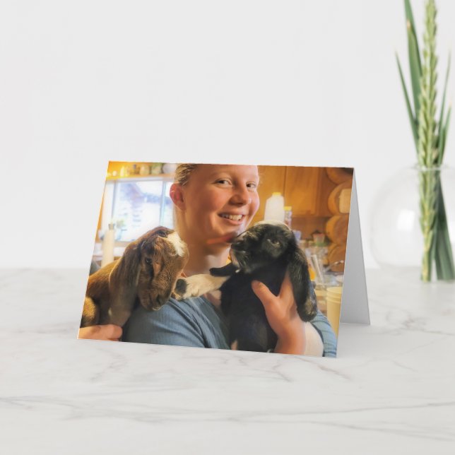 7"x5" Faltkarte | Kinder in der Küche Karte (Vorderseite)