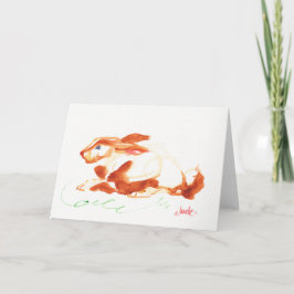 7" x 5" Bunny Greeting Card, White Enwicks inc. Feiertagskarte