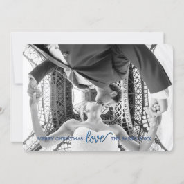 7" x 5" carte de Noël d'amour en nébuleuses bleues