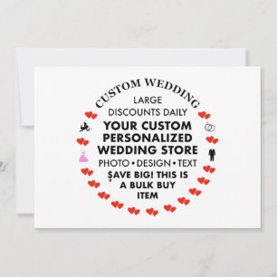 7" x 5" Hochzeitseinladung - Bestseller! Einladung
