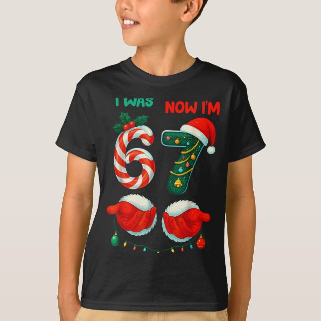7 Year Old Birthday Shirt Was 6 Now Im 7 67 Funny  (Vorderseite)