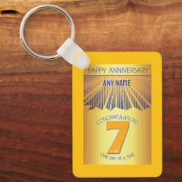 7 Year Sober Anniversary | Golden Ray 12 Step Schlüsselanhänger