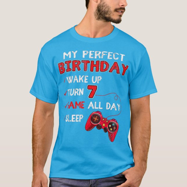 7 Years Old Gamer 7th Birthday For Boy Perfect T-Shirt (Vorderseite)