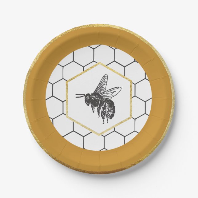 7 Zoll Bienensalat/Dessertplatte Pappteller (Vorderseite)