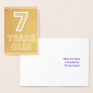 7e anniversaire - Bold "7 ans !" Carte Gold Foil
