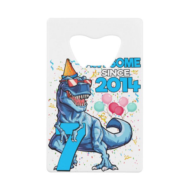 7e anniversaire Dinosaur 7 ans Garçon Enfants Awes (Devant)