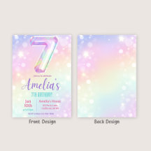 7e anniversaire Invitation Girl 7e anniversaire Fê