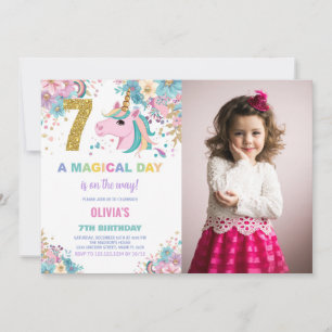 7e anniversaire Unicorn Anniversaire Invitations a