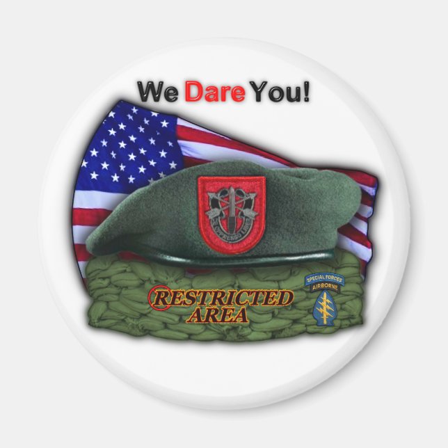 7e forces spéciales berets verts sfg vets aimant (Devant)