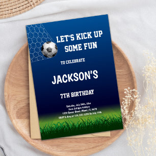 7e Soccer Anniversaire Invitations