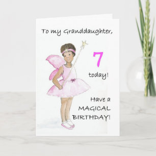 7ème Carte d'anniversaire pour une petite-fille