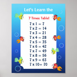 7er-Reihe Poster für Kinder | Ozean-Mathematik