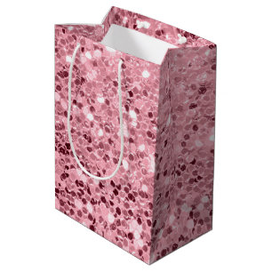 7lx4.5wx10h Mittlere Geschenktasche Rose Gold Glit Geschenktüte
