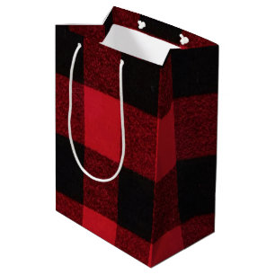 7lx4.5wx10h Mittlere Geschenktasche Roter Buffalo Geschenktüte