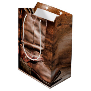7lx4.5wx10h Mittleres Geschenk Beutel Cowboy Stief Mittlere Geschenktüte
