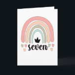 7th Birthday Boho Rainbow Party Kids 7 Years Old Karte<br><div class="desc">Perfect for the 7th boho rainbow birthday party of a seven-year-old,  who is celebrating his seventh birthday. Cute birthday gift for a 7-year-old,  who loves rainbows.</div>