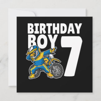 7th Birthday Dabbing Motocross Bike 7 Years Old Einladung