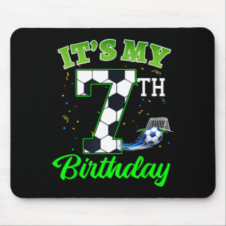 7th Birthday Football Boy Girl Kids Soccer Sports Mousepad