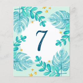 7th Birthday Greenery jungle blue Boy invitations Flyer