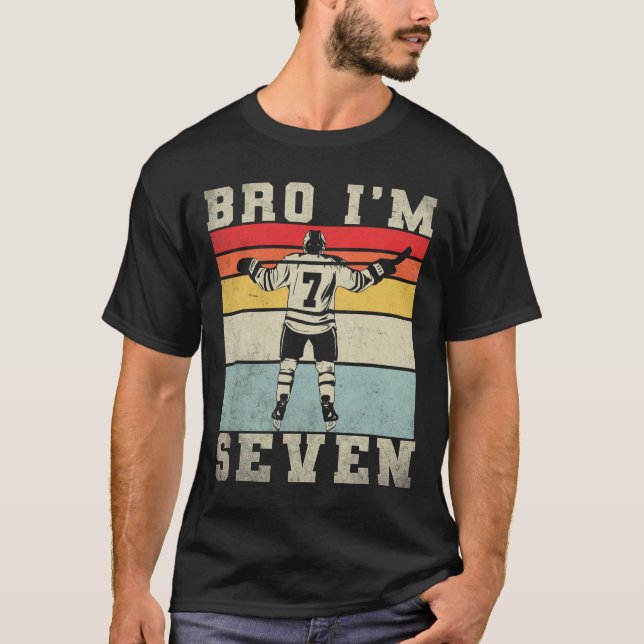 7th Birthday Ice Hockey Boy 7 Year Old Hockey Play T-Shirt (Vorderseite)