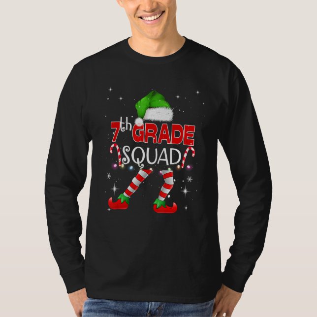 7th Grade Elf Squad Matching Teach Christmas Schoo T-Shirt (Vorderseite)