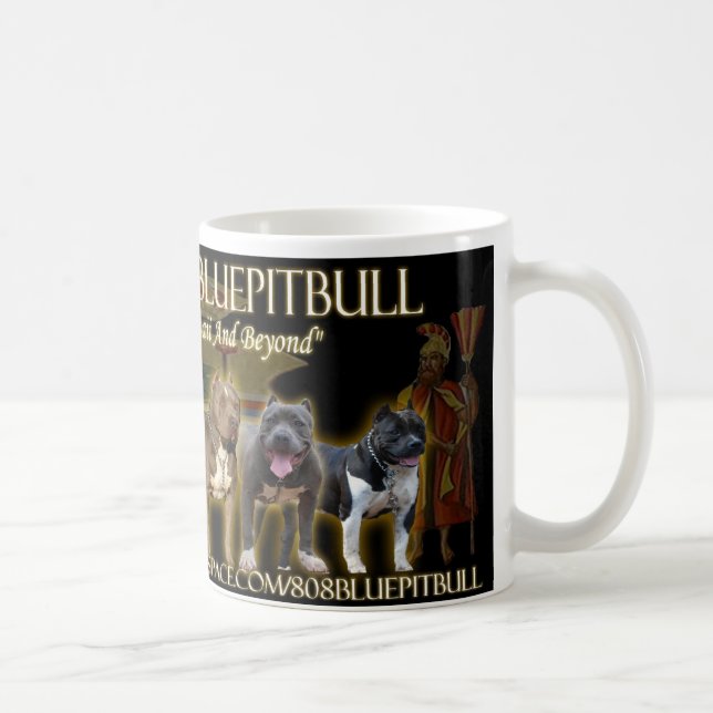 808 Blau Pitbull Anordnungs-Tasse Kaffeetasse (Rechts)