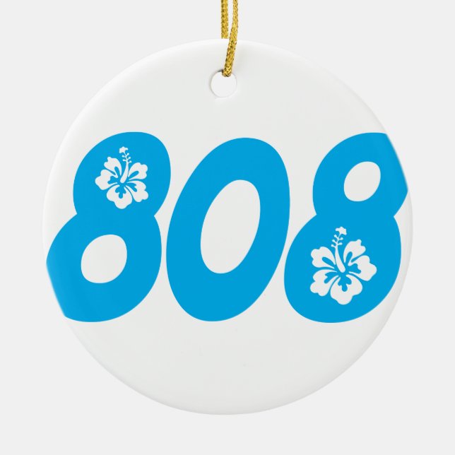 808 Hawaii Postleitzahl Keramikornament (Vorne)