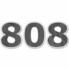 808 Hawaii Tribal Blk Gray Aufkleber
