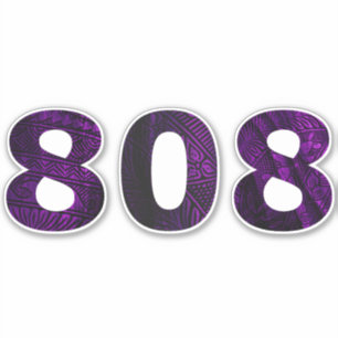 808 Hawaii Tribal Blk Lila Aufkleber
