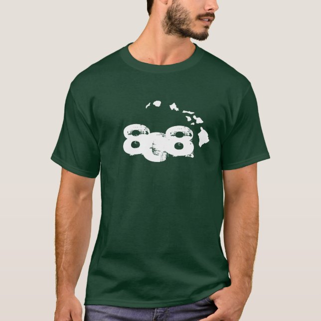 808 hawaiische Inseln - Grün T-Shirt (Vorderseite)