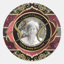 80. Achtzigste Gold Ruby Diamonds Foto Frame