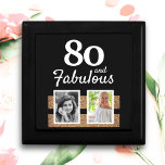 80 and Fabulous Gold Glitter 2 Photo 80th Birthday Erinnerungskiste<br><div class="desc">80 and Fabulous Gold Glitter 2 Photo 80th Birthday gift box. Personalized gift box with 2 photos and faux gold glitter. Add your photos - you can use an old and new photo.</div>