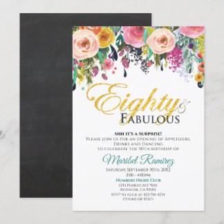 80 Anniversaire Fabuleux Invitation