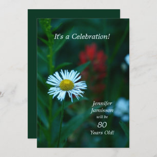 80 ans Anniversaire Invitations de fête Blanc Dais