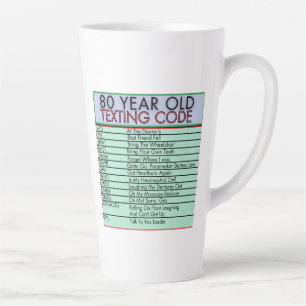 80 Ans Code de Textes Amusant Anniversaire Mug Sen