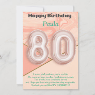80 ans filles Bonne carte d'anniversaire