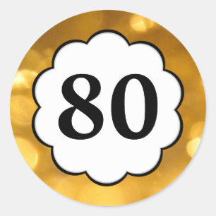 80 - Aufkleber mit den goldenen Zahlen