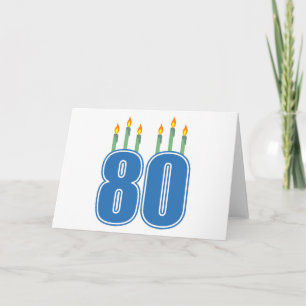 80 Birthday Candles (blau / grün) Karte