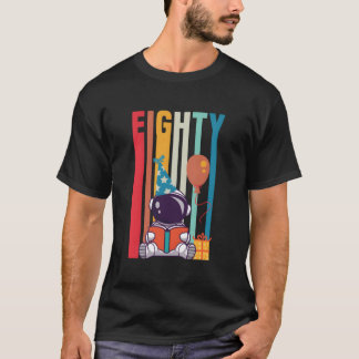 80 Buch Lesender Astronaut Literatur T-Shirt