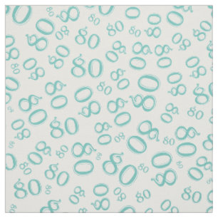 80. Cooles Zahl-Muster aquamarin und Weiß 80 Stoff