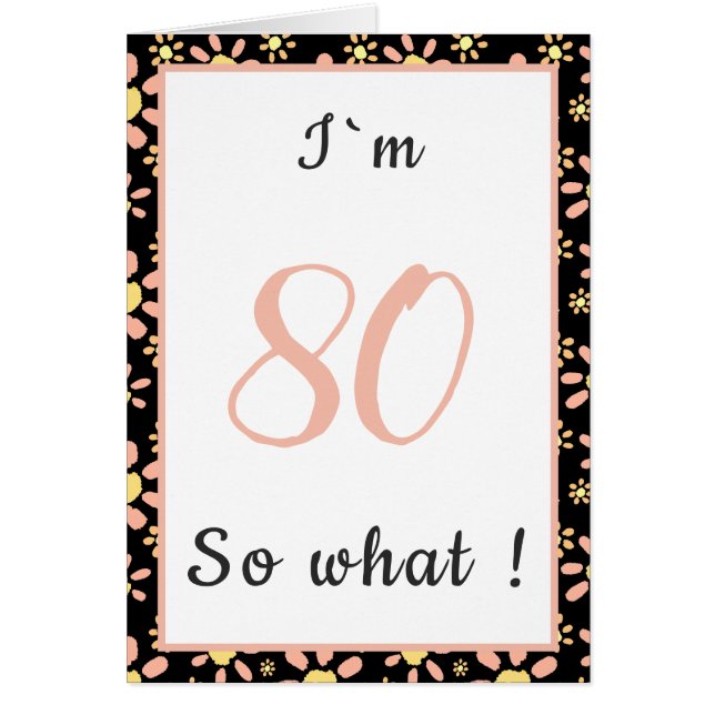 80 donc ce Drôle Citation 80ème Carte Florale Anni (Devant)
