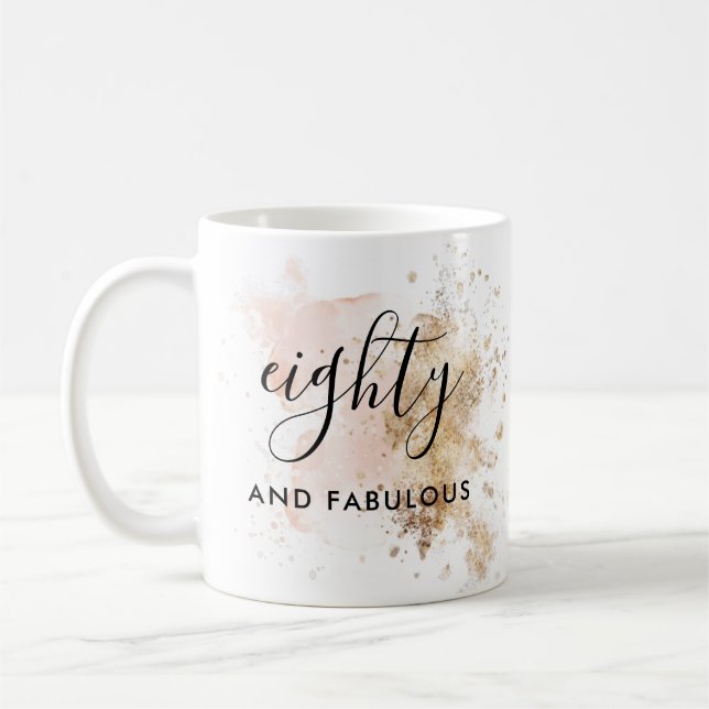80 Et Fabuleux 80E Anniversaire Café Mug Cadeau (Gauche)