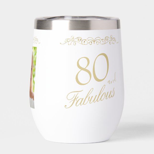 80 et fabuleux ornement 80e anniversaire Photo (Arrière)