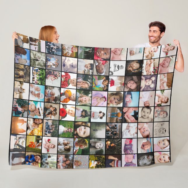 80 FotoCollage Einzigartiges Personalisiertes DIY  Fleecedecke (Beispiel)