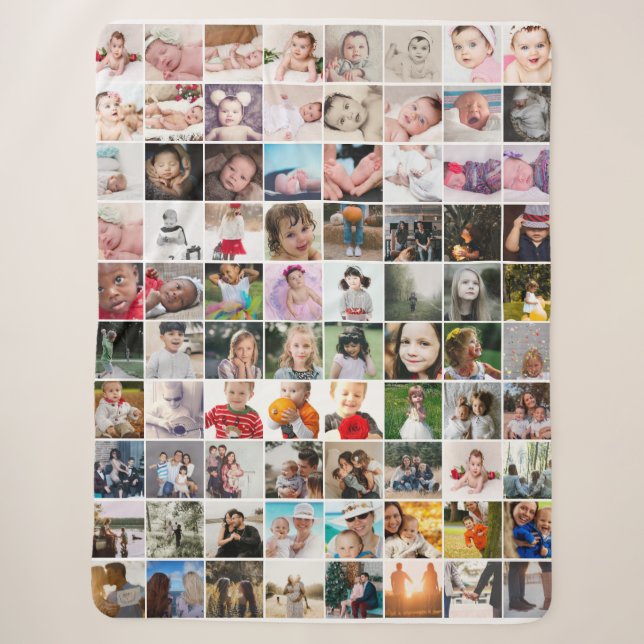 80 FotoCollage Einzigartiges Personalisiertes DIY  Sherpadecke (Vorderseite)