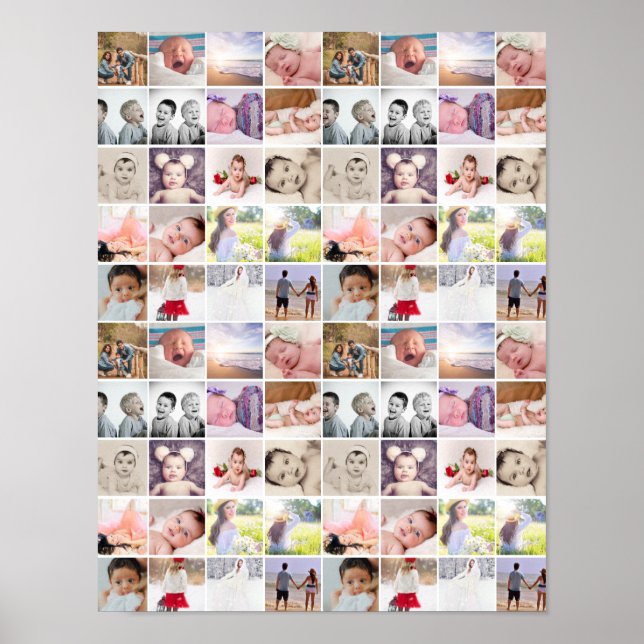 80 FotoCollage Personalisiert (20 Wiederholungen) Poster (Vorne)