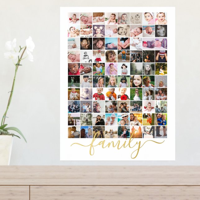80 FotoCollage Personalisierte Familientypografie Foliendrucke (In Situ (Eingangstisch))