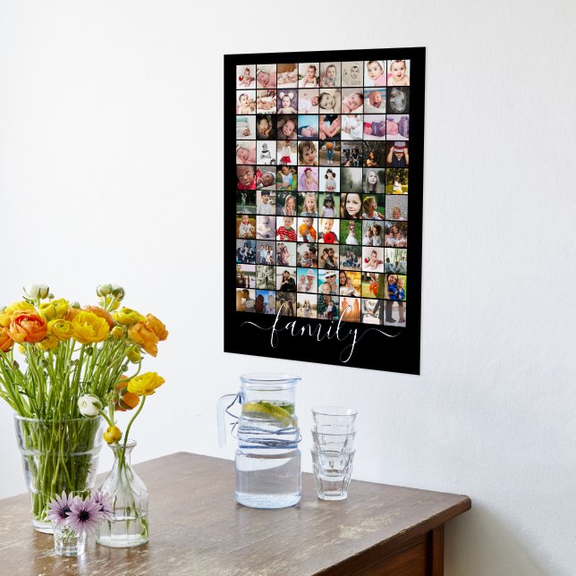 80 FotoCollage Personalisierte Familientypografie Foliendrucke (Ablage(Küche))