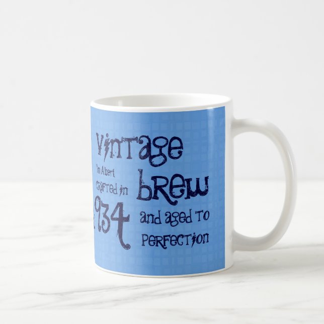 80. Geburtstag1934 Vintager Brew oder irgendein Kaffeetasse (Rechts)